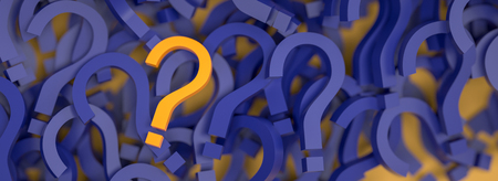 Black and red question marks background. 3D Rendering.の写真素材