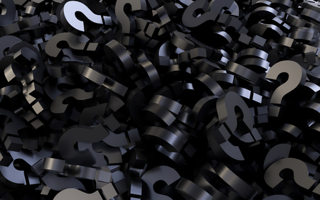 colored question marks background concept. 3D Rendering.の写真素材