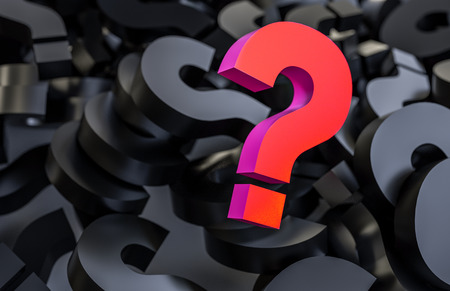 colored question marks background concept. 3D Rendering.の写真素材