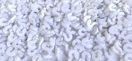 colored question marks background concept. 3D Rendering.の写真素材