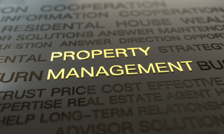 Real Estate and Property Management tag cloud Background concept - 3d renderingの写真素材