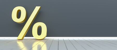 3d percentage sale symbol with tag on it and place for textの写真素材