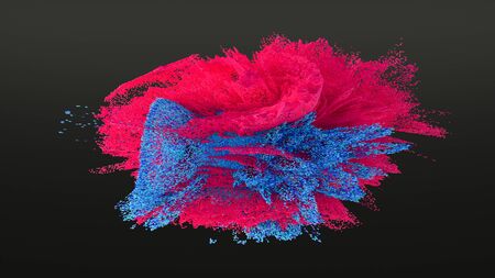 color powder explosion on black background