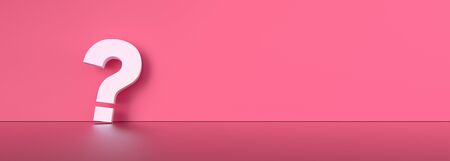 colored question mark background concept. 3D Rendering.