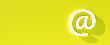 email app icon against a colored wall - communication concept for contact and service use. copy space for individual text.の写真素材