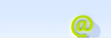 email app icon against a colored wall - communication concept for contact and service use. copy...