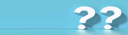 Question mark in front of a red color wall background. Business support concept - 3D rendering.