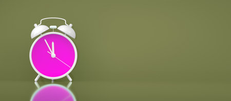 vintage alarm clock on color background - hurry up, last chance concept with copy space