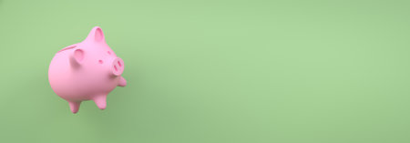 Color piggy bank as leader for the right direction of wealth, investment and development conceptの写真素材