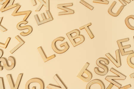 LGBT, LGBTQ sign on colorfull backgroundの写真素材