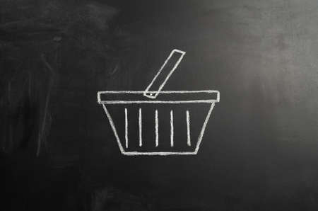 Image of drawn pictures on chalk board background. Chalk board drawing.の写真素材