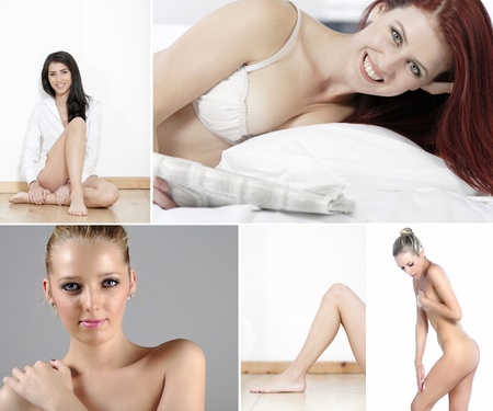 Compilation of beautiful young women in beauty style poseの写真素材