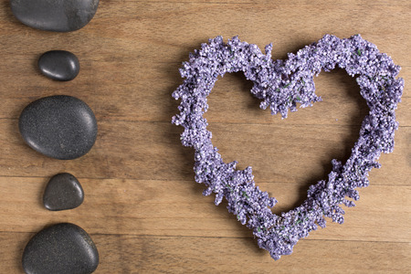 Fresh lavender in a heart shape designの写真素材