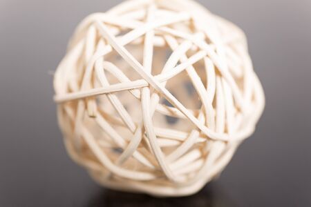 detailed view of a white wicker ball which is scentedの写真素材