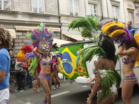 warsaw, september 5 2009,  parade on 7th festiwal of brazilian culture Bom dia Brasil in warsaw