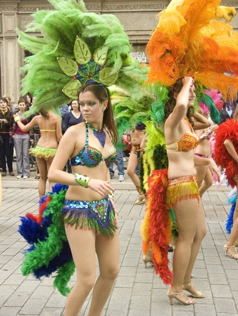 warsaw, september 5 2009,  parade on 7th festiwal of brazilian culture in warsawのeditorial素材