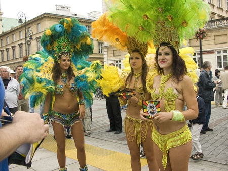 warsaw, september 5 2009,  parade on 7th festiwal of brazilian culture in warsaw