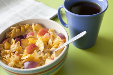 muesli with fruit for breakfast