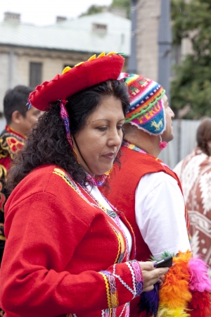 Warsaw, august 26, 2012,-Carnival dancers and musicians on Warsaw Multicultural Street Paradeのeditorial素材