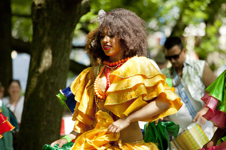 WARSAW, POLAND, June 8  Unidentified Carnival dancer on the stage on XII Brazilian Festival on June...