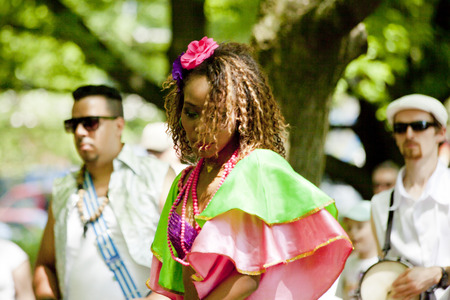 WARSAW, POLAND, June 8  Unidentified Carnival dancer on the stage on XII Brazilian Festival on June...