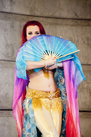 WARSAW, POLAND, May 30: Unidentified oriental dancer on the stage on Orientalny Koktajl- Oriental Coctail Festivale on May 30, 2014 in Warsaw, Poland.のeditorial素材