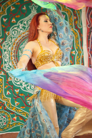 WARSAW, POLAND, May 30: Unidentified oriental dancer on the stage on Orientalny Koktajl- Oriental Coctail Festivale on May 30, 2014 in Warsaw, Poland.のeditorial素材