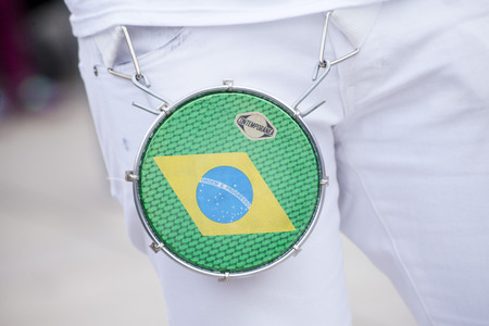 WARSAW, POLAND, August 31: Unidentified Carnival musician on the parade on Warsaw Multicultural Street Partyl on August 31, 2014 in Warsaw, Poland.のeditorial素材