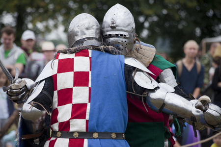 LIW, POLAND - September 13, 2016: Historical restoration of knightly fights on XV Knights tournament in LIWのeditorial素材