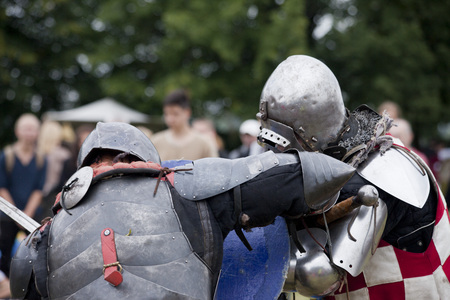 LIW, POLAND - September 13, 2016: Historical restoration of knightly fights on XV Knights tournament in LIWのeditorial素材
