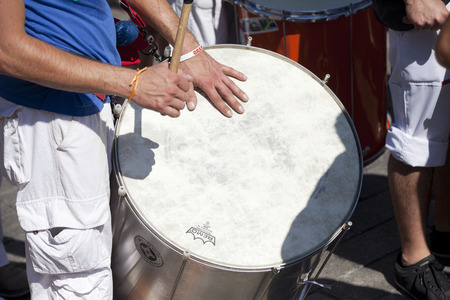 WARSAW, POLAND, AUGUST 28: Unidentified musician on the parade on Warsaw Multicultural Street Parade...