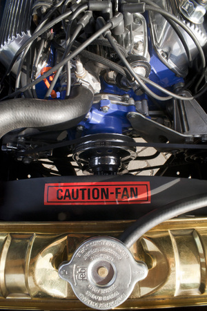 WARSAW, POLAND, May 13: Engine of Oldtimer Ford Mustang 302 on Warsaw Auto Nostalgy fair on May 13, 2017 in Warsaw, Poland.のeditorial素材