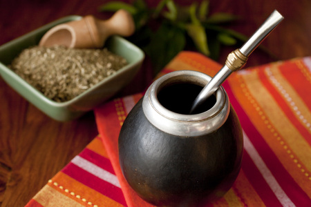 yerba mate in matero on a table