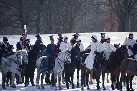 WARSAW, POLAND, Februar 24: Reenactors during annual reenactment of the Battle of Olszynka...