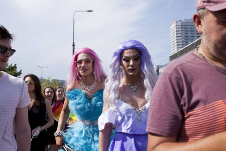 WARSAW, POLAND, July 8: People during Equality parade on July 8, 2019 in Warsaw, Polandのeditorial素材