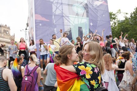 WARSAW, POLAND, July 8: People during Equality parade on July 8, 2019 in Warsaw, Polandのeditorial素材