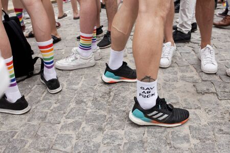 WARSAW, POLAND, July 8: People during Equality parade on July 8, 2019 in Warsaw, Polandのeditorial素材