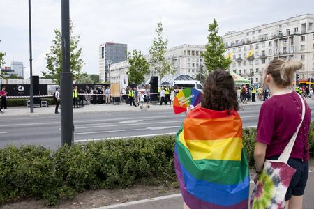 WARSAW, POLAND, July 8: People during Equality parade on July 8, 2019 in Warsaw, Polandのeditorial素材