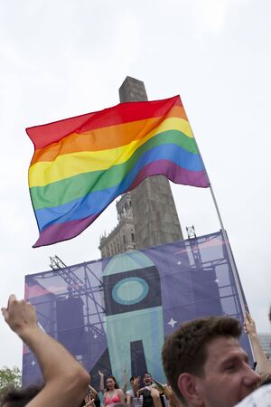 WARSAW, POLAND, July 8: People during Equality parade on July 8, 2019 in Warsaw, Poland