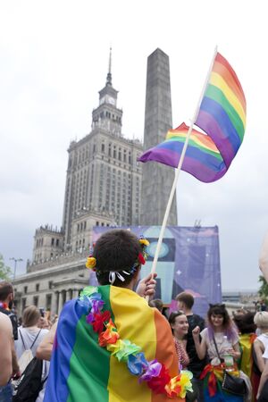 WARSAW, POLAND, July 8: People during Equality parade on July 8, 2019 in Warsaw, Polandのeditorial素材