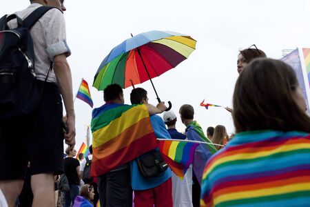 WARSAW, POLAND, July 8: People during Equality parade on July 8, 2019 in Warsaw, Polandのeditorial素材