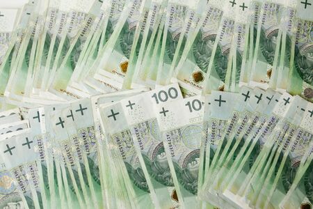 Lots of polish currency money zloty PLN