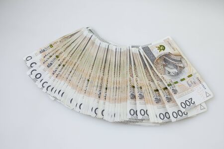 Lots of polish currency money zloty