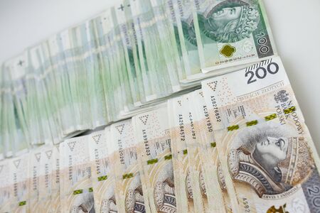 Lots of polish currency money zlotyの写真素材