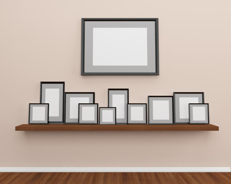 Photo frames idea on the wallの写真素材