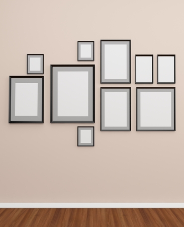 Photo frames idea on the wallの写真素材