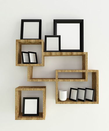 The space of photo frame for your art work the image is 3d rendering for your easy to put some kind of graphic or text typing on the frameの写真素材