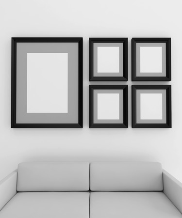 The space of photo frame for your art work the image is 3d rendering for your easy to put some kind of graphic or text typing on the frameの写真素材