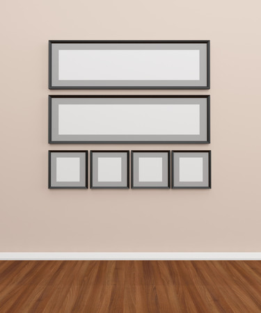 The space of photo frame for your art work the image is 3d rendering for your easy to put some kind of graphic or text typing on the frameの写真素材