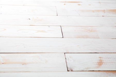 top view on old white wooden background table for blank vintage design wallpaper or decorative shabby chic copy space, above viewの写真素材